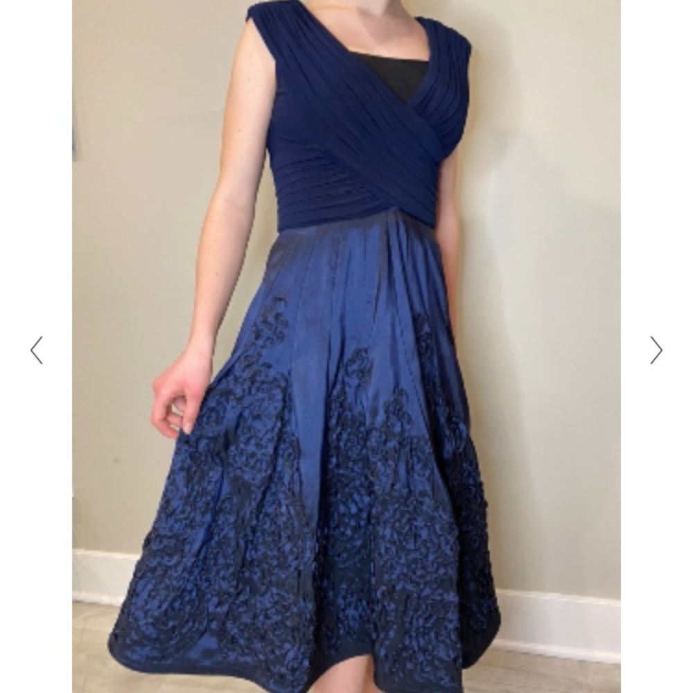 Adrianna Papell NAVY BLUE fit and flare sleeveless cocktail dress - Picture 13 of 15